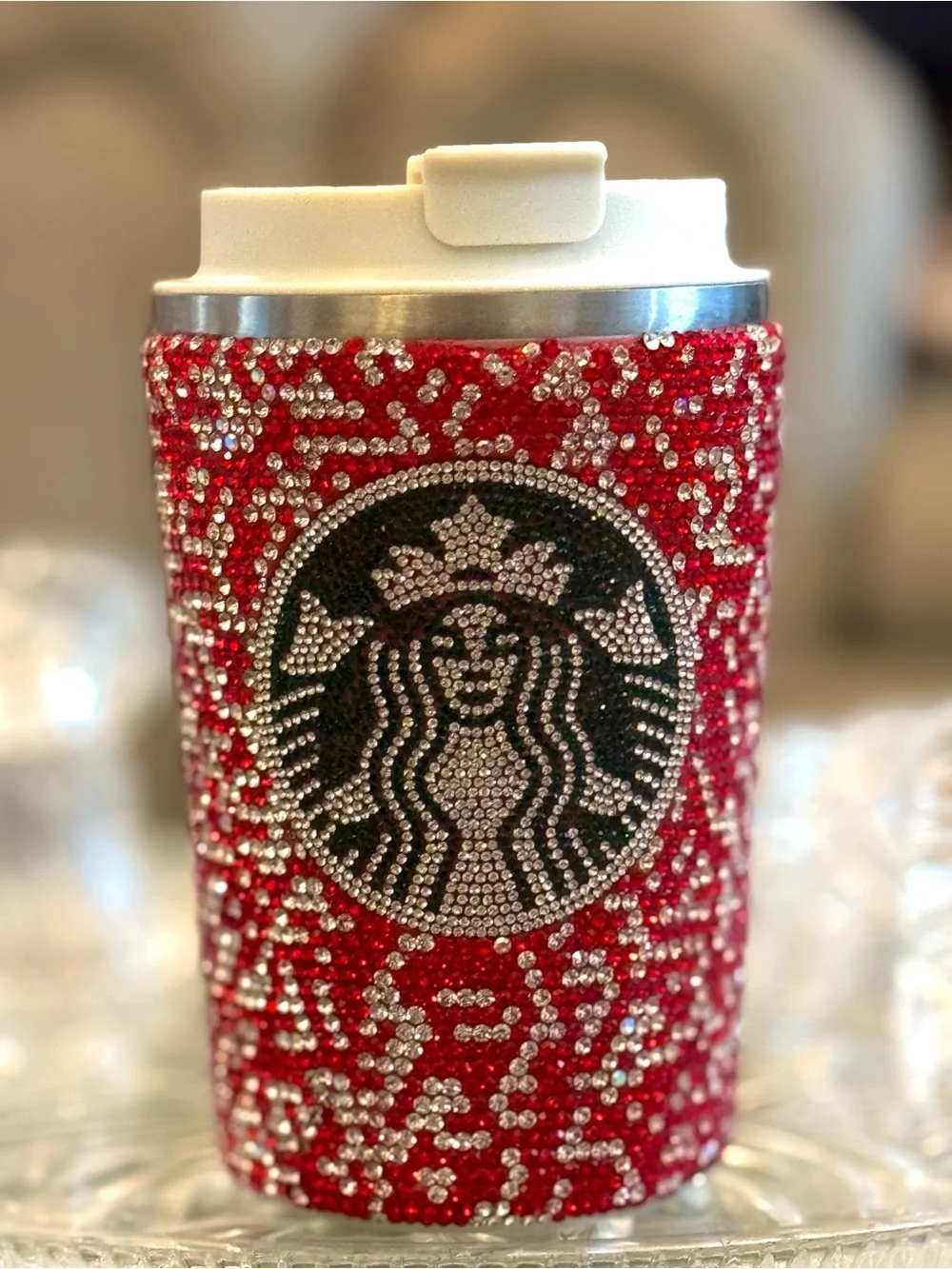 Ideal Gift !Rhinestone Crystal Embellished Temperature Check Tumblr in Beaute
